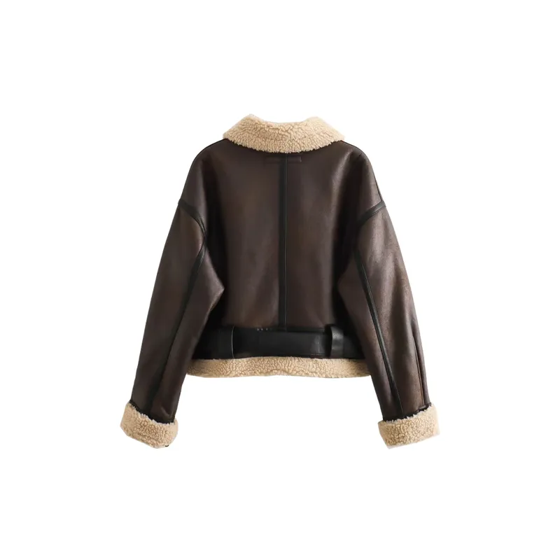 Retro Street Artificial Fur Jacket Women-1