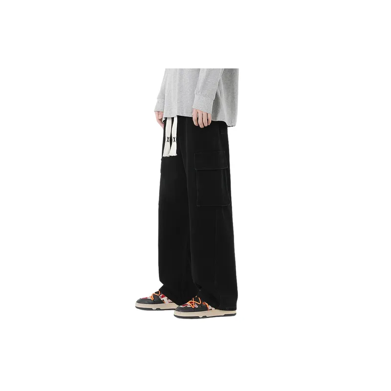 Trendy Loose Straight Wide Leg Denim Cargo Pants-6
