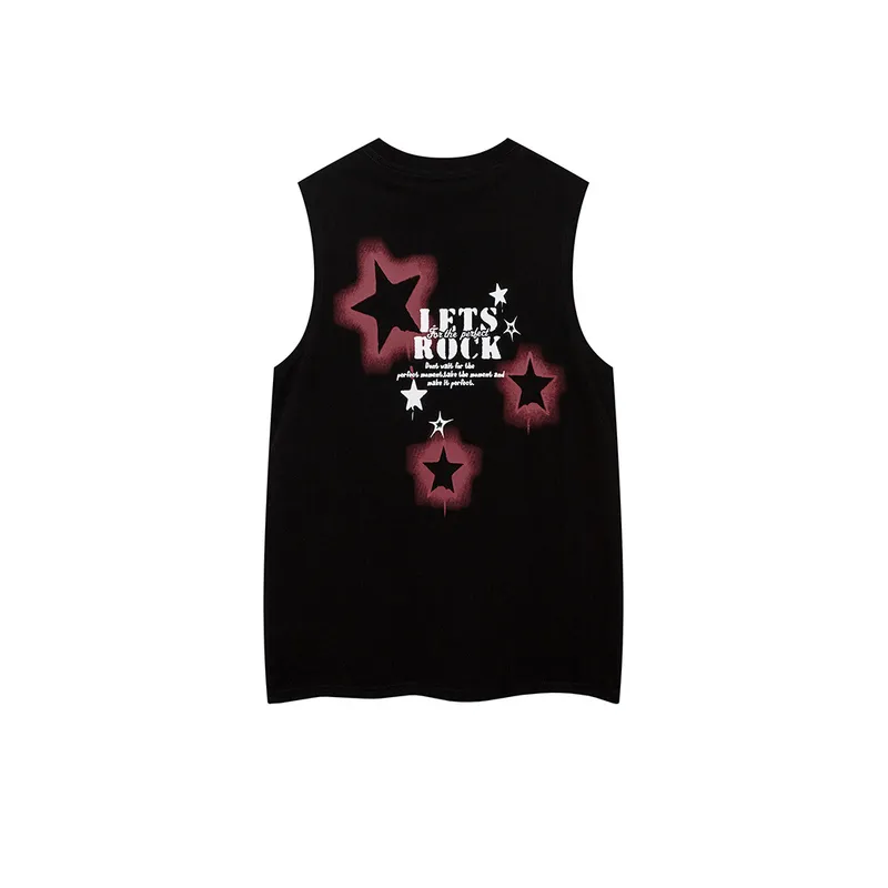 Casual Round Neck Graffiti Vest-1