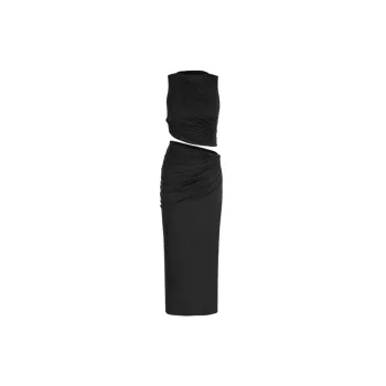 Funky Plain Sleeveless Polyester Dress Women