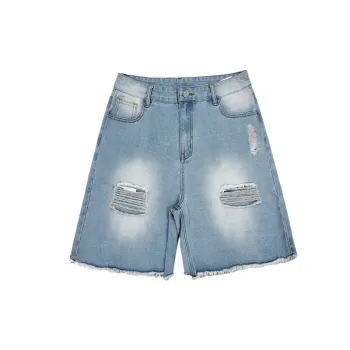 Retro Ripped Baggy Denim Shorts