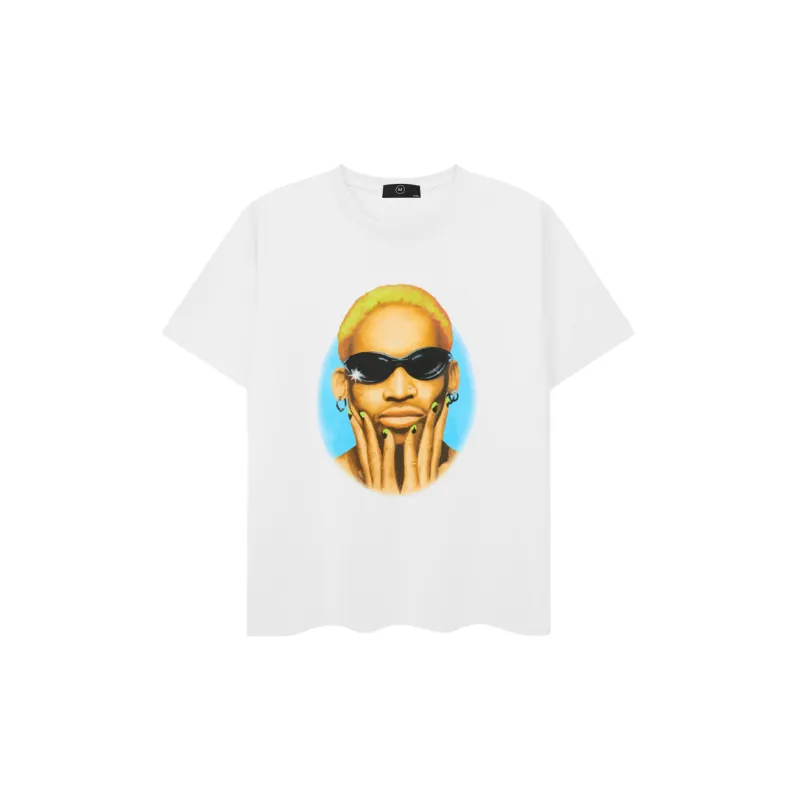 Loose Letter Cotton Blended Fabric T Shirt-2