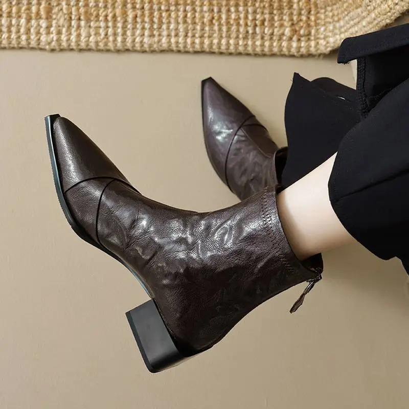 Elegant Zipper Ankle Boots-1