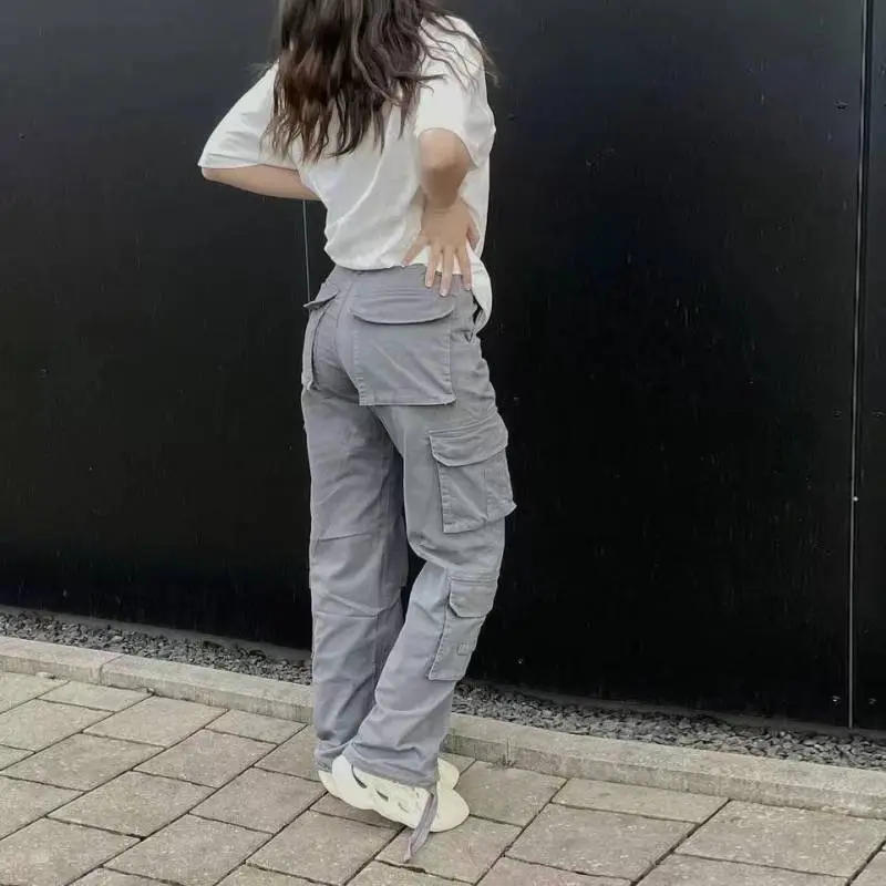 Casual Street Cotton Cargo Pants Women-7