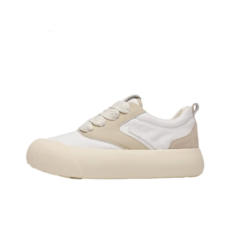 Thick Sole Round Head Color Matching Casual Shoes