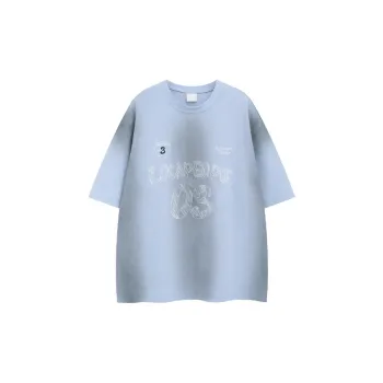 Fashionable Graffiti Cotton Blended Fabric T-Shirt