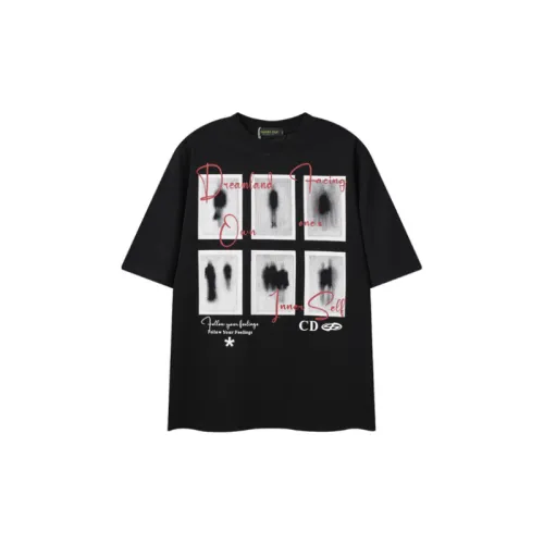 Trendy Portrait Printing Round Neck T Shirt