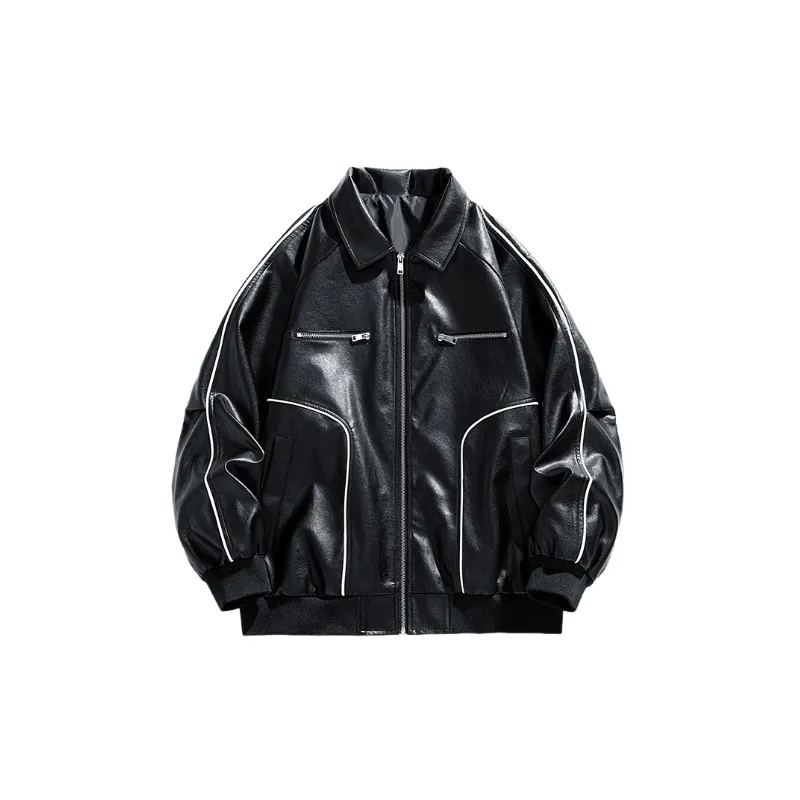 Retro Casual PU Leather Jacket-4