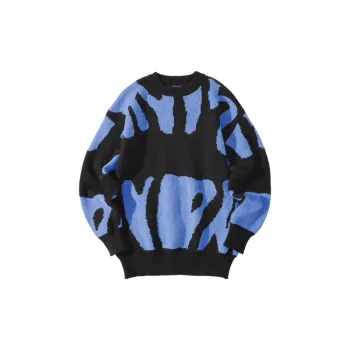 Contrast Color Retro Sweater