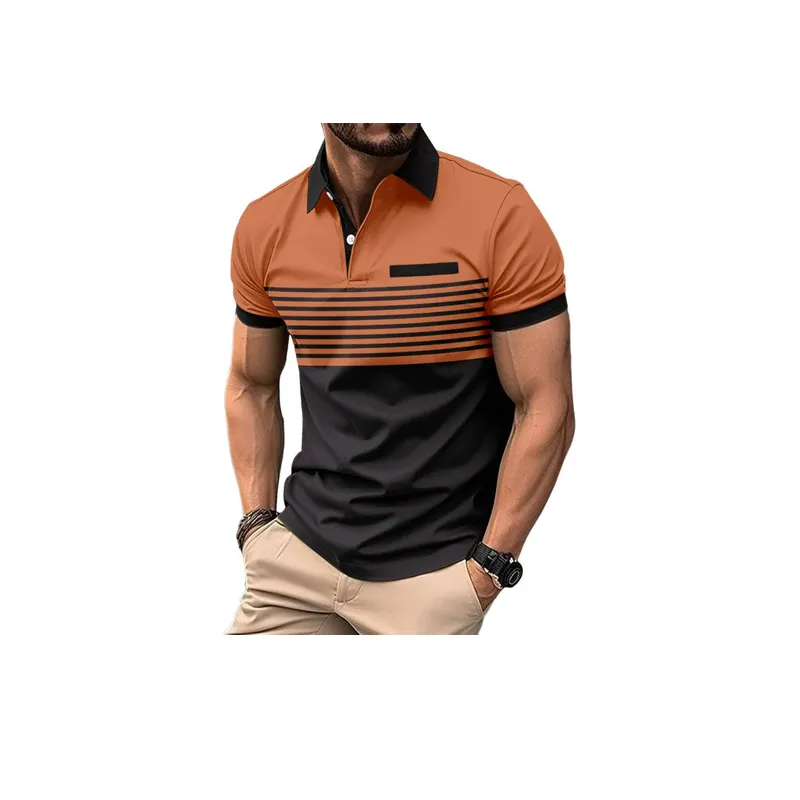 Striped Stitching All match T shirt-0