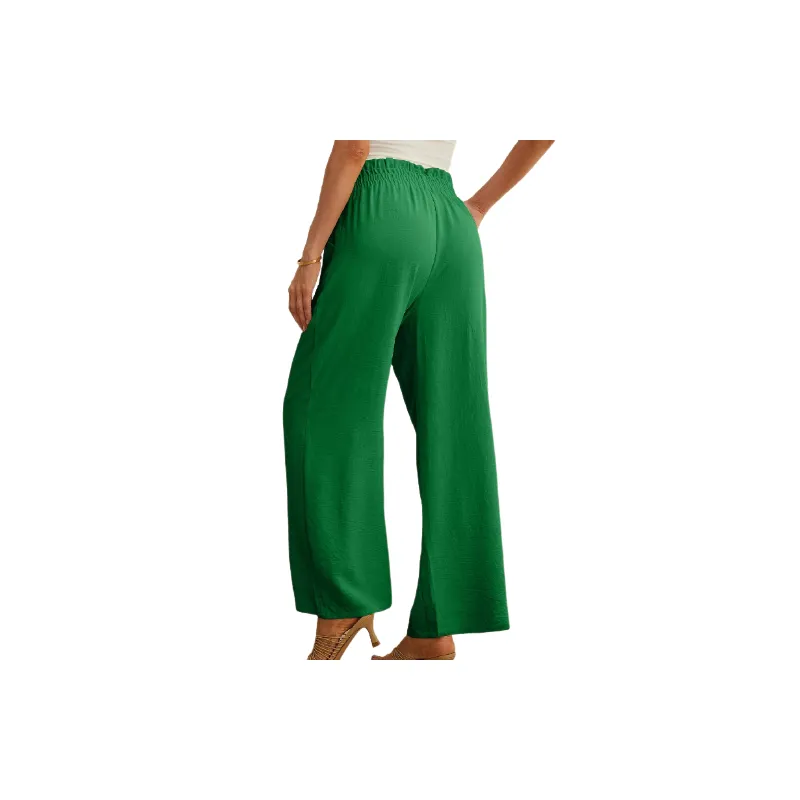 Simple Basics Polyester Casual Pants Women-1