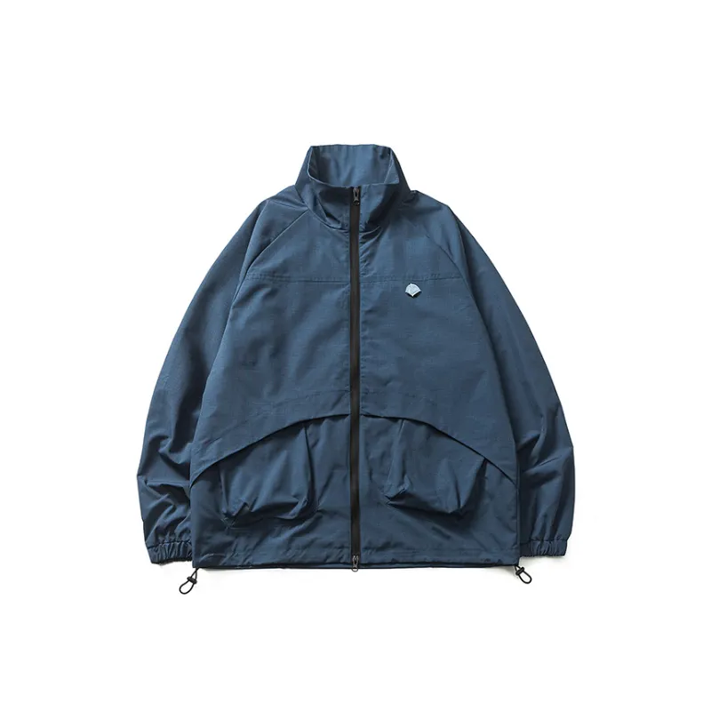 Solid Color Three dimensional Pocket Decorated Collar Retro Outdoor Jacket-0