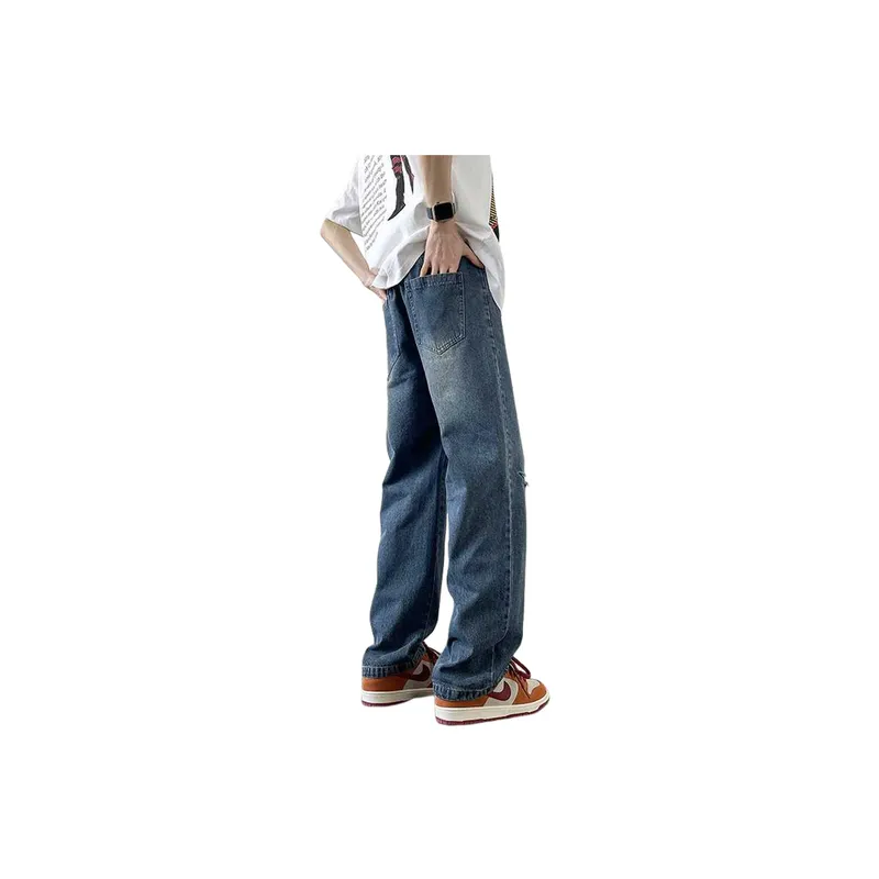 Trendy Loose Straight Washed Pants-1