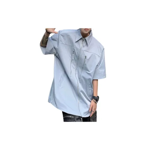 Casual Shoulder Pad Short-Sleeved Shirt