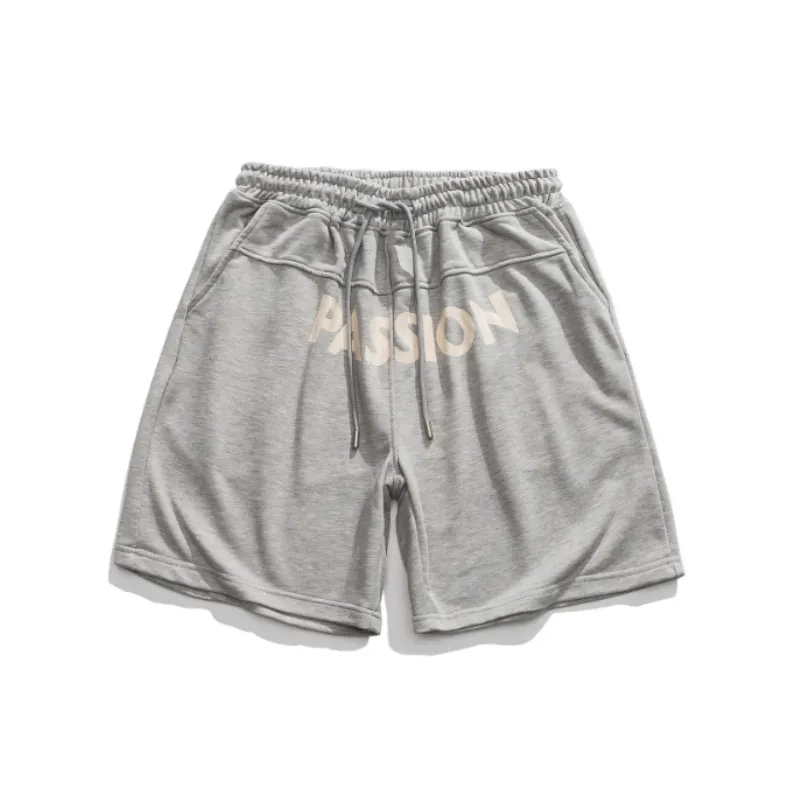 Loose Letter Print Beach Shorts-4