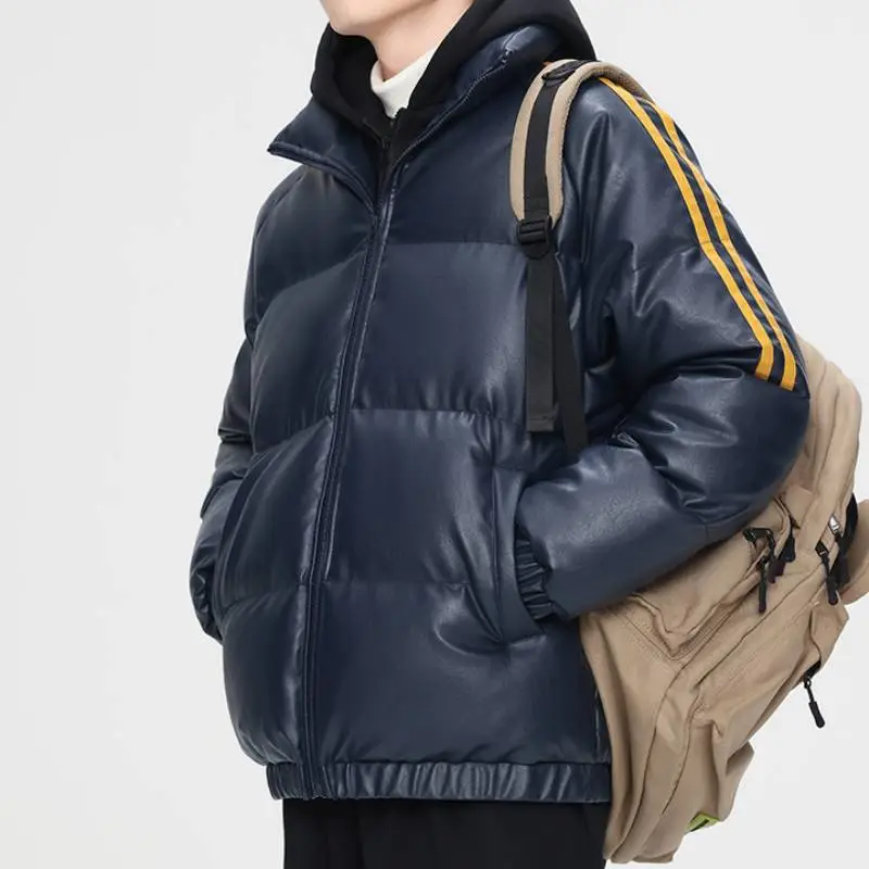 Casual Loose PU Quilted Jacket-6