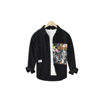 Oil Painting Pattern Color matching Long sleeved Shirt swag OOTD