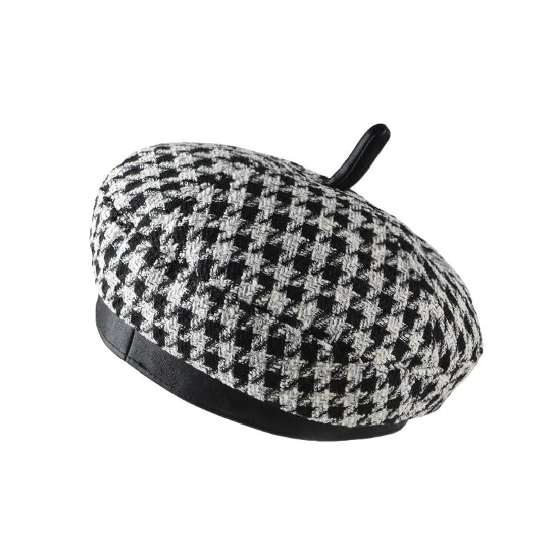 Street Plaid Beret-3