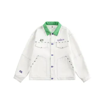 Contrast Color Loose Cotton Jacket