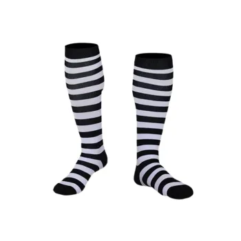 Casual Striped Nylon Yarn Mid Calf Sock