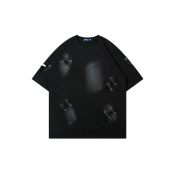 Retro Old Worn Holes Short Sleeved T Shirt