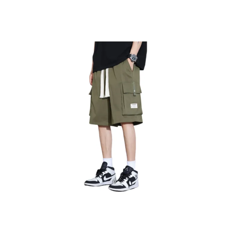 Casual Loose Polyester Cargo Shorts-0