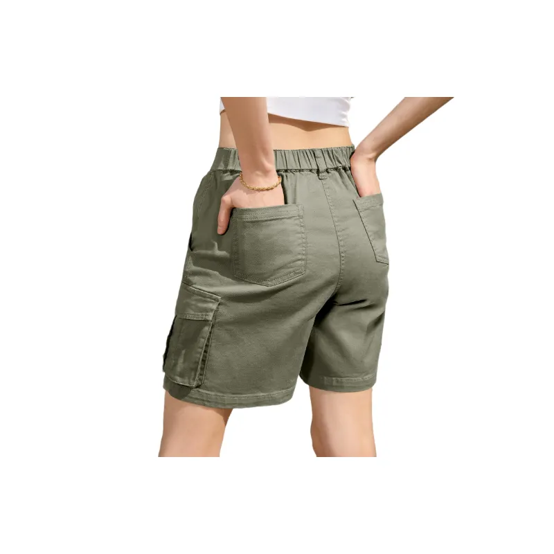 Outdoor Sporty Polyester Cargo Shorts Women-5