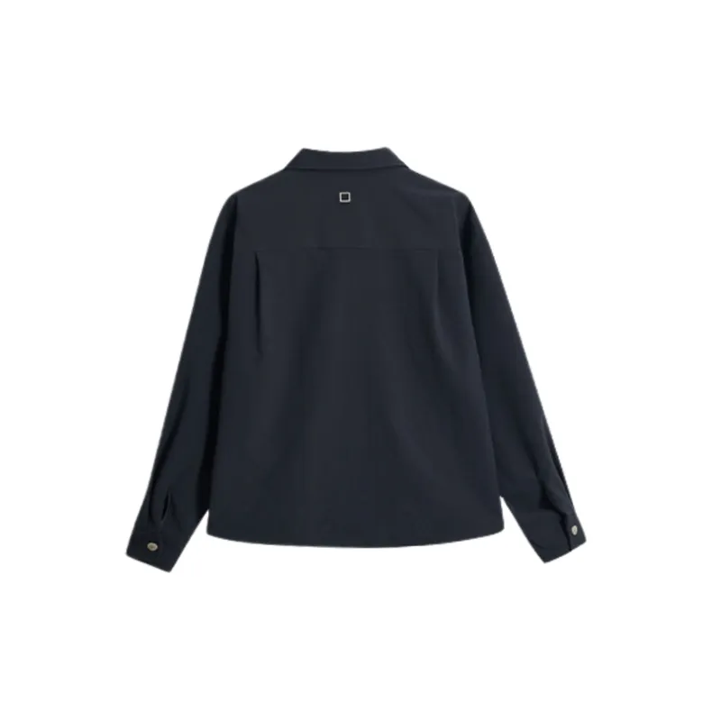Simple Plain Lamination Fabric Jacket-7