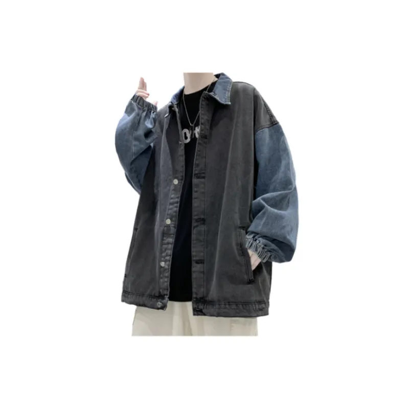 Retro Denim Stitching Jacket-0