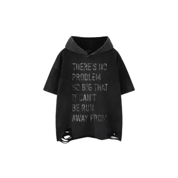 Retro Letter Cotton Blended Fabric T-Shirt Unisex