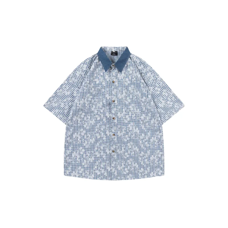 Retro Loose Cotton Polyester Blend Shirt Unisex-0