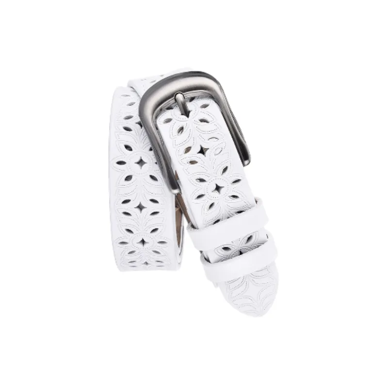 Retro Plain Leather Belt Women-1