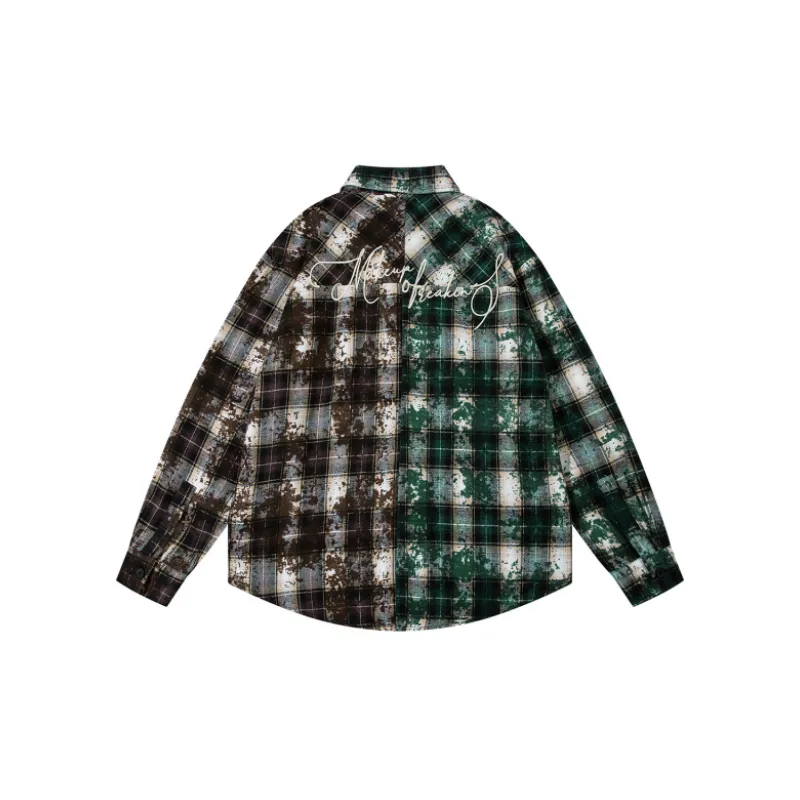 High Street Plaid Contrast Logo Cardigan Neutral Jacket-6