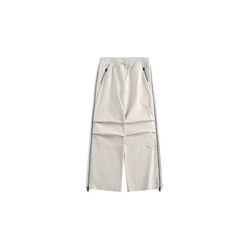 Solid Color Knee-length Double-Pleated Straight-leg Casual Pants