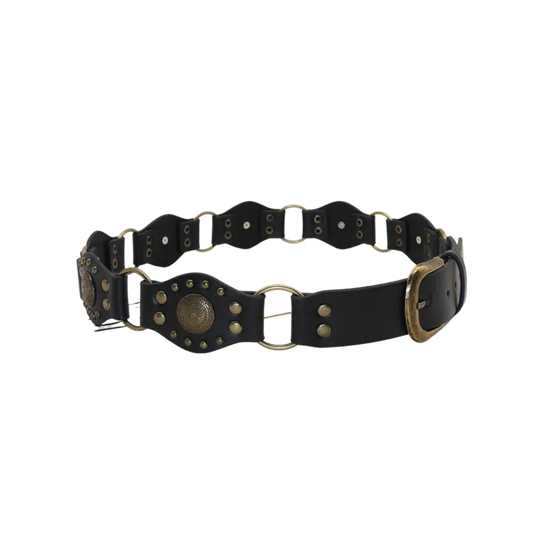 Retro Studded Leather Belt-0