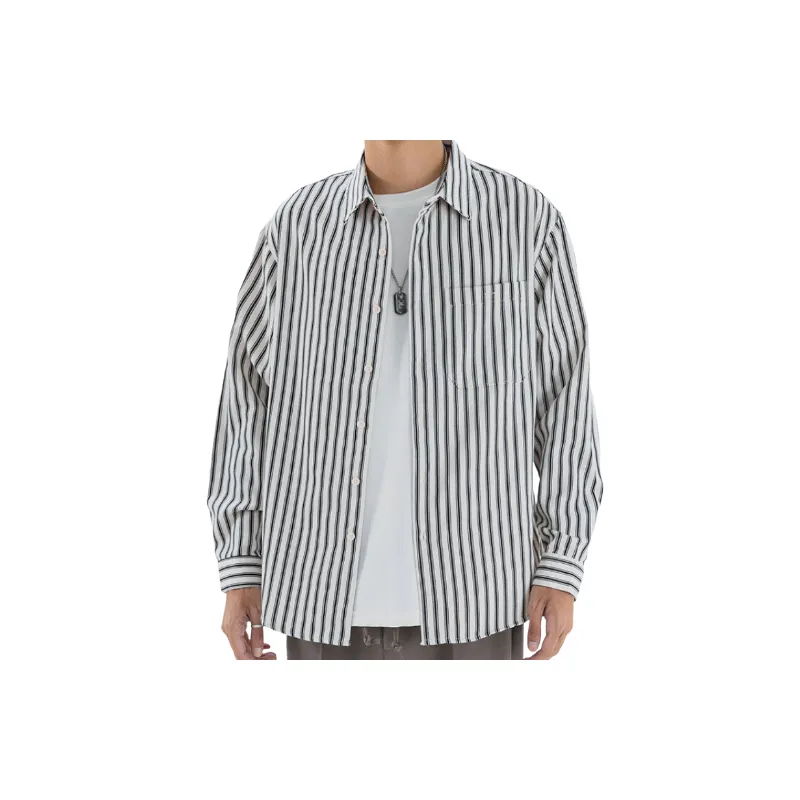 Fashionable Striped Polyester Shirt-8