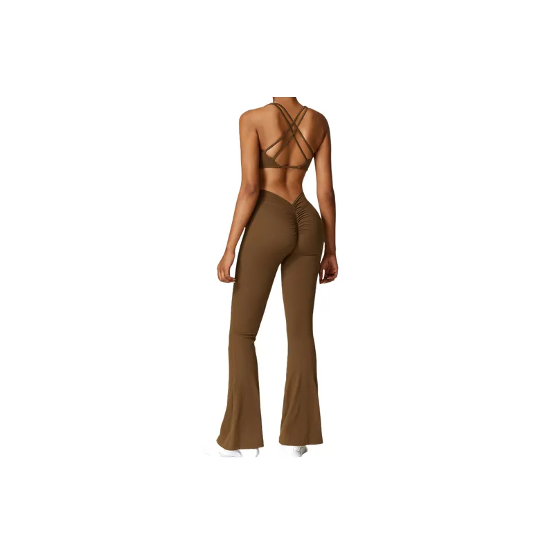 Plain Sporty Nylon Spandex Brushed Fabric Fitness Kit Women-7