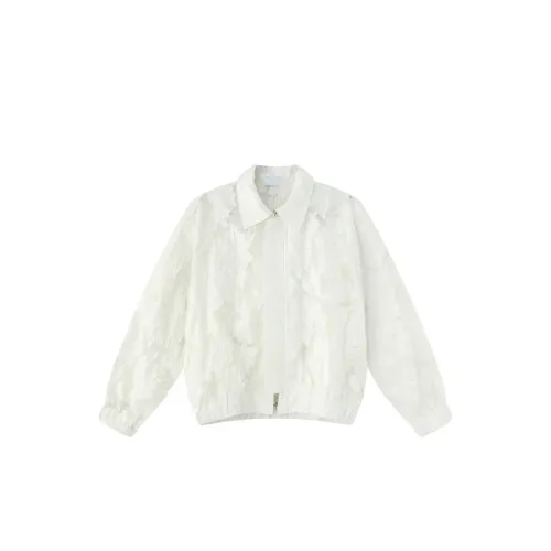 New Arrival Loose Short-Sleeved Niche Semi-Transparent Embroidered Jacket