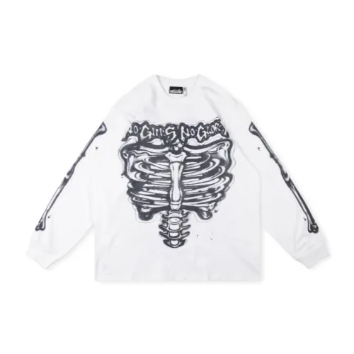 Skull Print Long Sleeve T shirt