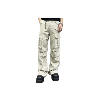 Retro Large Pockets Cotton Cargo Pants