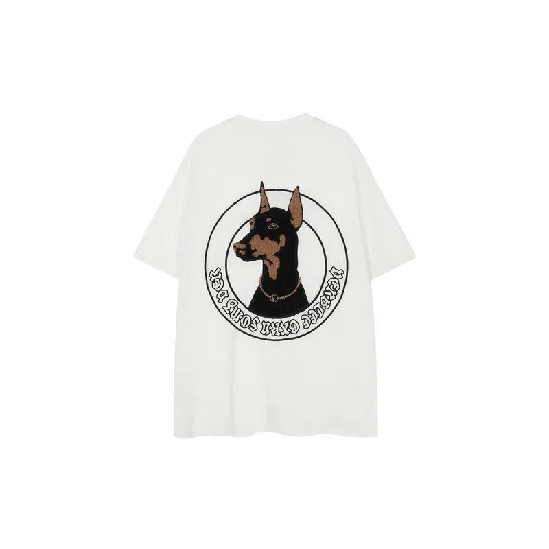 Casual Embroidery 100% Cotton T Shirt-1