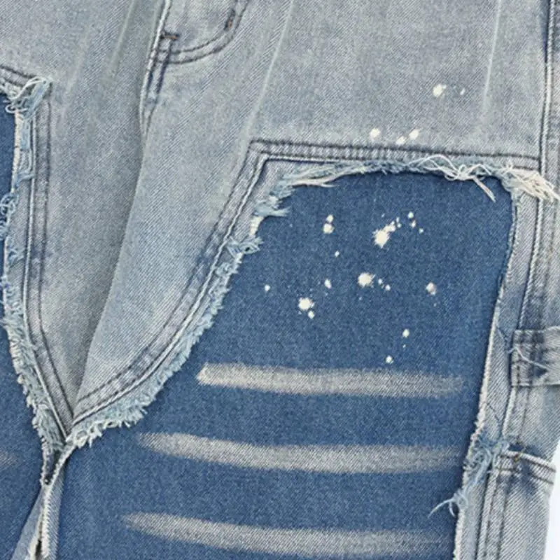 Retro Street Washing Distressed Jeans-5