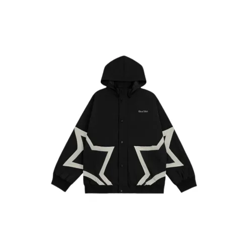 Retro Star Contrast Color Stitching Ins Hip-hop Street Loose Hooded Jacket