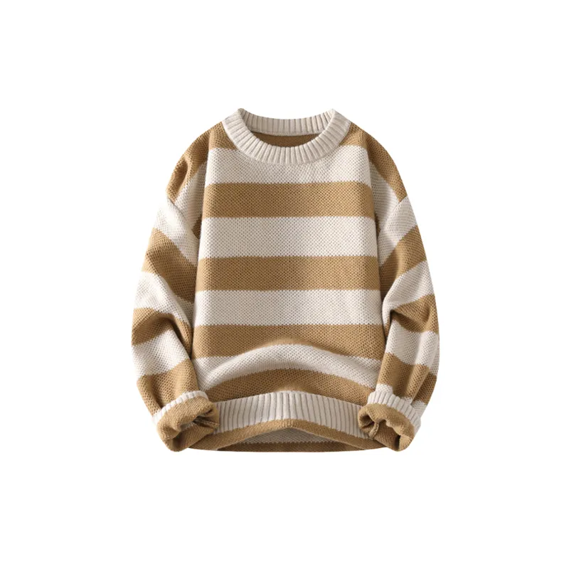 Casual Contrast Color Blended Synthetic Fabrics Sweater-2