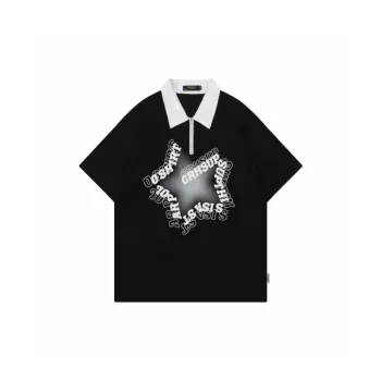 Loose Casual Star Print Polo Shirt