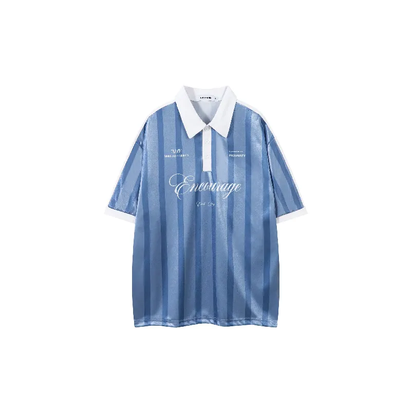 Fashionable Striped Blended Synthetic Fabrics Polo-0