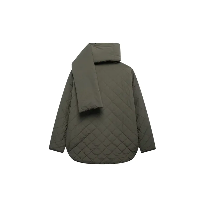 Fashionable Plain Quilted Jacket Women-1