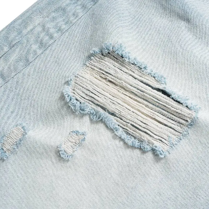 Retro Ripped Denim Shorts-3