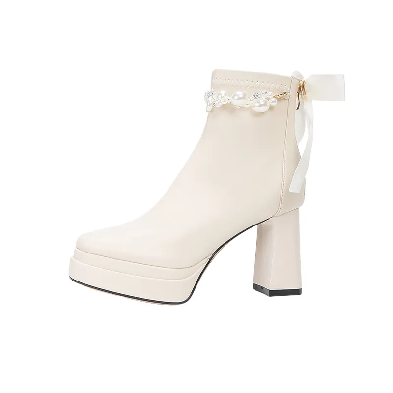 Fashionable Pearls High Heels-0