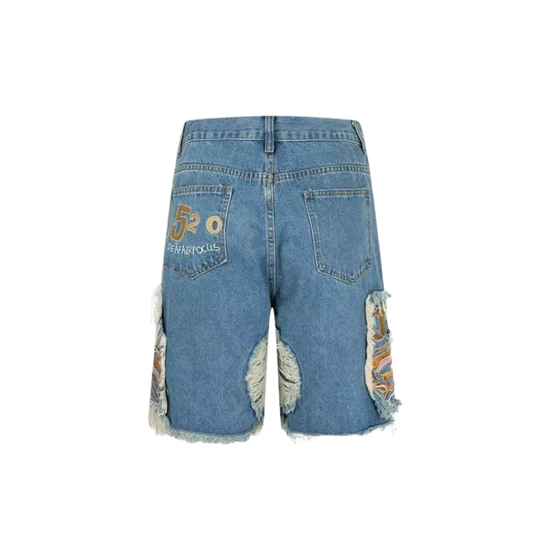 Trendy Hip Hop Splashed Jeans Shorts-1